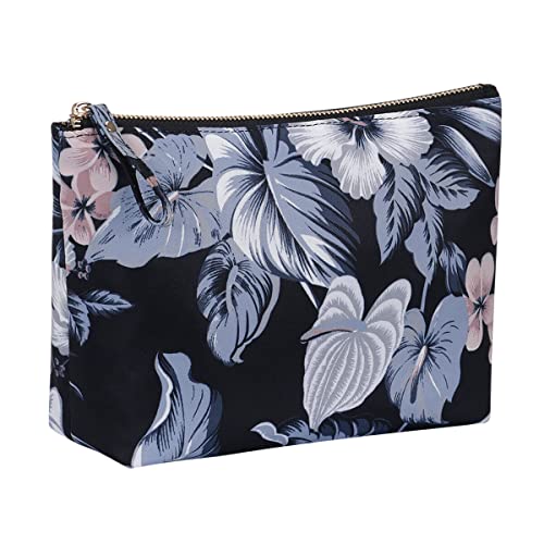 Kamo Make-up-Taschen – Kosmetiktasche für Frauen mit Reißverschluss, Reise-Kosmetik-Organizer, Reisetaschen für Toilettenartikel, Federmäppchen, A-Schwarze Blumen, Einheitsgröße von Kamo