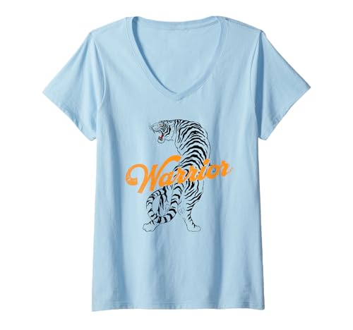 Damen Warrior Tiger - Panther Vintage Stil T-Shirt mit V-Ausschnitt Damen Warrior Tiger - Panther Vintage Stil T-Shirt mit V-Ausschnitt von Kampfkunst/ Stärke/ Krieger Spirit