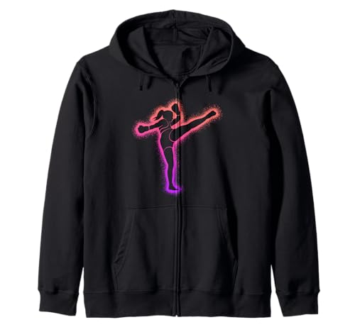 Muay Thai Bunter Kickboxer Kickboxen Mädchen Kapuzenjacke von Kampfsport Kickboxen Muay Thai Kampfkunst