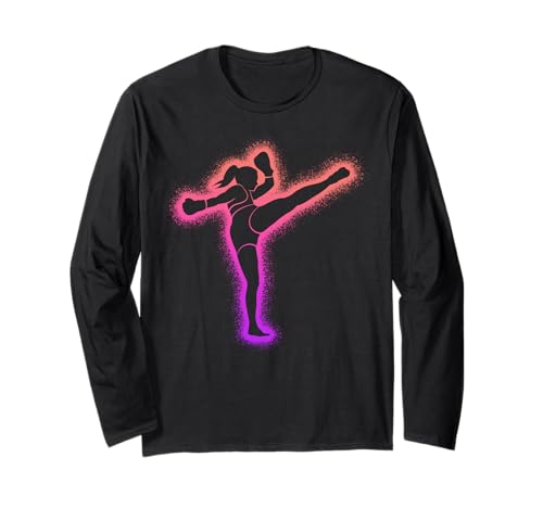 Muay Thai Bunter Kickboxer Kickboxen Mädchen Langarmshirt von Kampfsport Kickboxen Muay Thai Kampfkunst