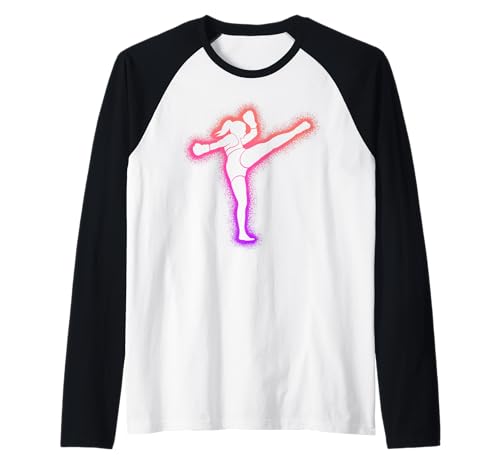 Muay Thai Bunter Kickboxer Kickboxen Mädchen Raglan Muay Thai Bunter Kickboxer Kickboxen Mädchen Raglan von Kampfsport Kickboxen Muay Thai Kampfkunst