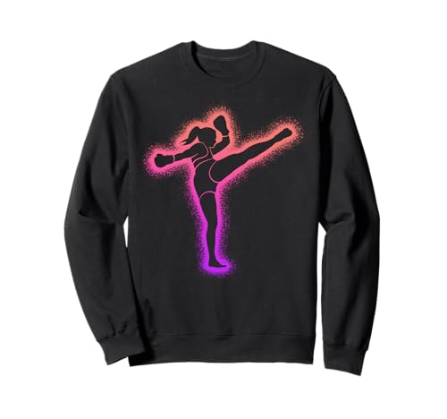 Muay Thai Bunter Kickboxer Kickboxen Mädchen Sweatshirt Muay Thai Bunter Kickboxer Kickboxen Mädchen Sweatshirt von Kampfsport Kickboxen Muay Thai Kampfkunst