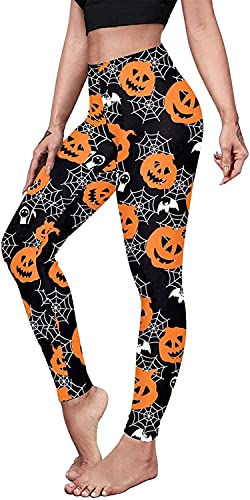 Kamviluer Halloween Leggings Frauen Halloween Kostüm Leggings Workout Laufen Skelett Enge Stretch Lustige Hose, Ein Kürbis, 32-38 Kamviluer Halloween Leggings Frauen Halloween Kostüm Leggings Workout Laufen Skelett Enge Stretch Lustige Hose, Ein Kürbis, 32-38 von Kamviluer