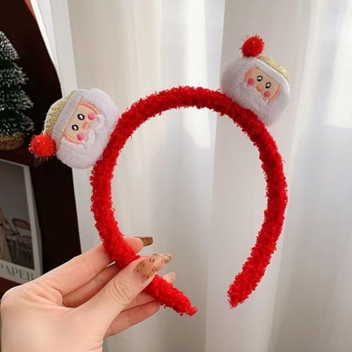 Weihnachts-Haarspangen, Haar-Accessoires, Geschenke, Weihnachts-Stirnbänder, Geschenke, Haar-Accessoires, Weihnachts-Elchhorn-Stirnband, super feenhaft, süß und niedlich, Gesichtswasch-Stirnband, Plüs von KanDuo