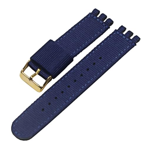 KanaAt LKQASD Nylonarmband, kompatibel mit Swatch-Armband, 17 mm, 19 mm, 20 mm, Nylon-Uhrengürtel, Armband, Handgelenkband, Ersatz for Damen- und Herrenuhren, Zubehör (Color : 5-G, Size : 17mm) von KanaAt