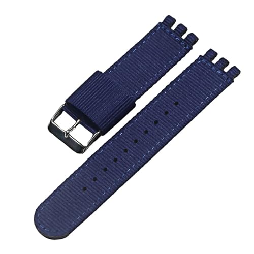 KanaAt LKQASD Nylonarmband, kompatibel mit Swatch-Armband, 17 mm, 19 mm, 20 mm, Nylon-Uhrengürtel, Armband, Handgelenkband, Ersatz for Damen- und Herrenuhren, Zubehör (Color : 5-S, Size : 17mm) von KanaAt