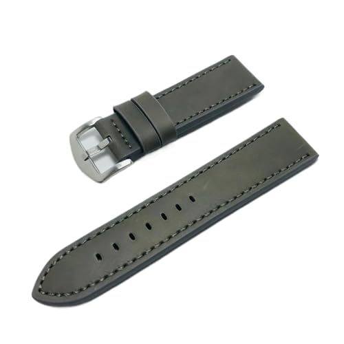 LKQASD 16mm 18mm 20mm 22mm Frauen Männer Armband Echtes Leder Uhr Bands Straps Uhren Zubehör Kaffee Schwarz gürtel Strap Ersatz (Color : Grey, Size : 18mm) von KanaAt