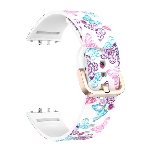 LKQASD Armband kompatibel mit Galaxy Fit 3 Uhr Print Silikonband Universal Damen Outdoor Armband Universalband/Galaxy Fit3(Buttefly,Galaxy watch fit 3) von KanaAt