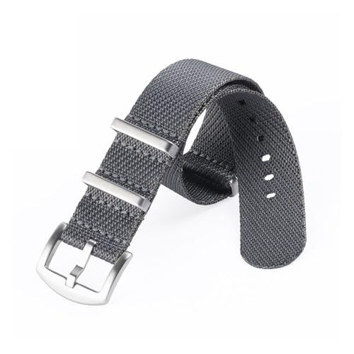 LKQASD Premium-Militärarmband, kompatibel mit Nylon-Uhrenarmband, kompatibel mit Seiko 18 20 22 mm Stoffarmband, kompatibel mit Rolex Man Women Gürtel, kompatibel mit Omega 007(Grey,20mm) von KanaAt