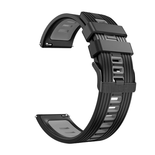 LKQASD Silikon-Armband, 22 mm, kompatibel mit Galaxy Watch 46 mm/3, 45 mm, Gear S3 Classic/Frontier, Armband kompatibel mit GT2-Armband (Color : Black gray, Size : For Watch 46mm) von KanaAt