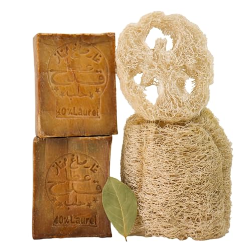 Kanaan Aleppo Seife Original 1x 200g mit Luffa – 40 Lorbeeröl & 60 Olivenöl Naturseife, Männer Haarseife & Duschseife, Antibakterielle Grüne Seife, Biologisch Abbaubare Bio Olivenseife Kanaan Aleppo Seife Original 1x 200g mit Luffa – 40 Lorbeeröl & 60 Olivenöl Naturseife, Männer Haarseife & Duschseife, Antibakterielle Grüne Seife, Biologisch Abbaubare Bio Olivenseife von Kanaan