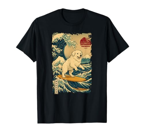 Große Pyrenäen, Surfen, japanische Kanagawa-Welle, Japan, Mama, Papa T-Shirt von KanagawaAxis1