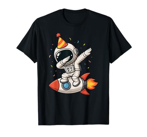 Lustiger Astronauten-Tupf-Weltraum Geburtstag Geburtstag Geburtstag Jungen Mädchen Kinder T-Shirt von KanagawaAxis1