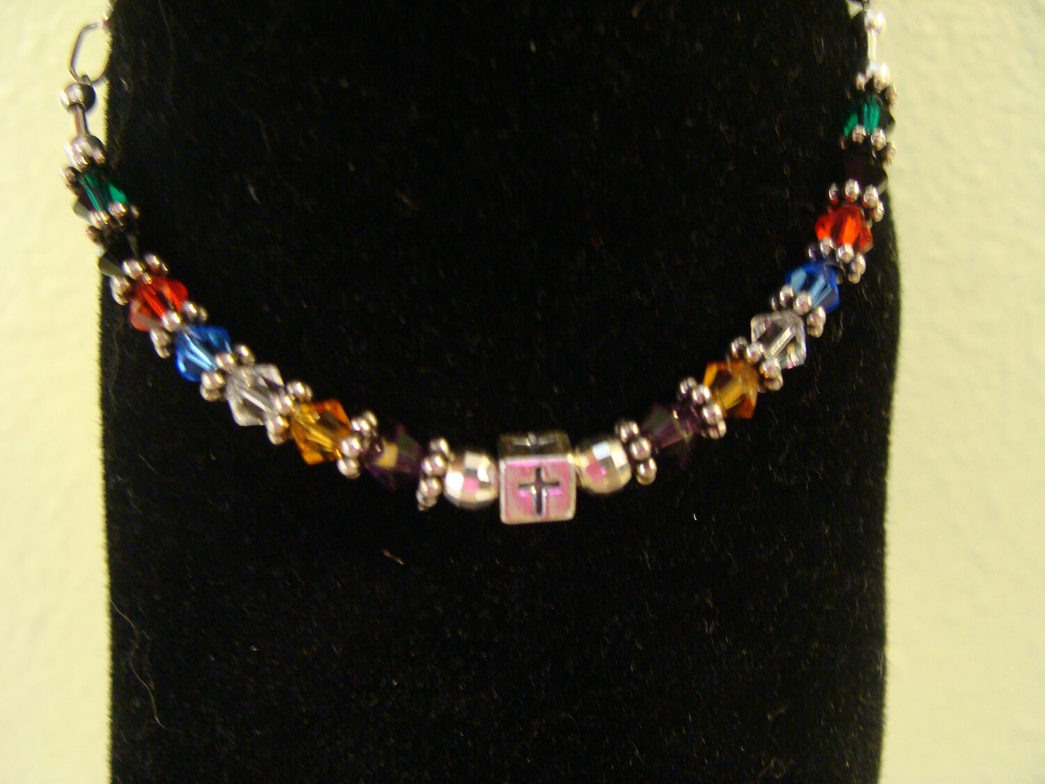 Gebet/Erlösung Swarovski Kristall Und Sterling Silber Verstellbares Armband von KandEBeads