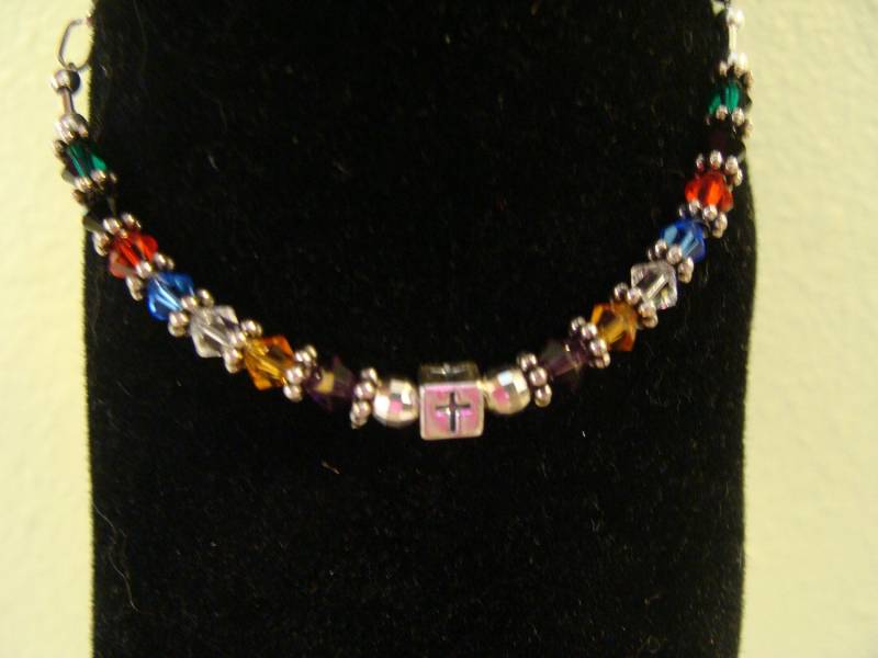 Gebet/Erlösung Swarovski Kristall Und Sterling Silber Verstellbares Armband Gebet/Erlösung Swarovski Kristall Und Sterling Silber Verstellbares Armband von KandEBeads