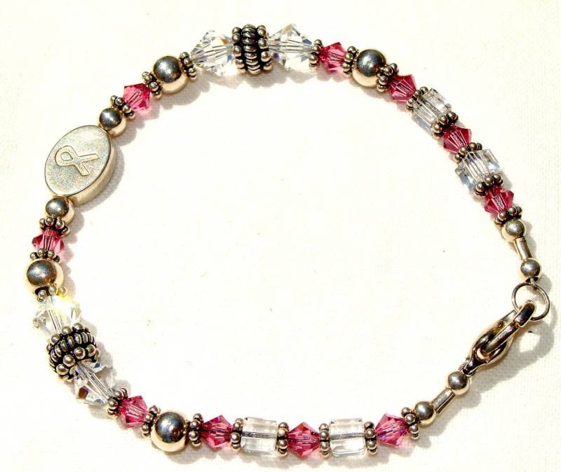 Swarovski Kristall & Sterling Silber Brust-Krebs-Armband Swarovski Kristall & Sterling Silber Brust-Krebs-Armband von KandEBeads