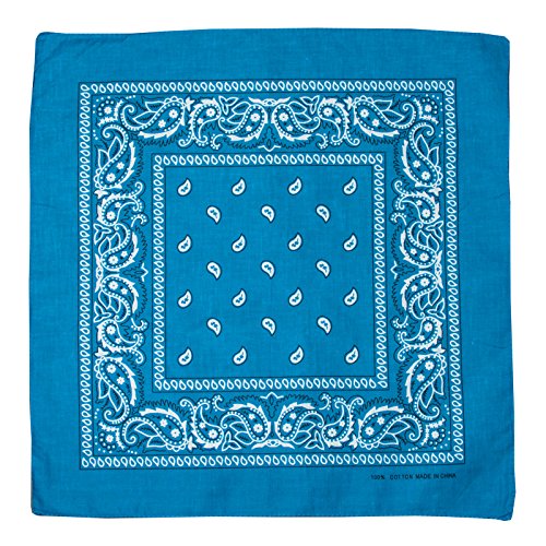 Kandharis Bandana Vierecktuch Kopftuch in Paisley Muster aus Baumwolle 55cmx55cm Blau von Kandharis