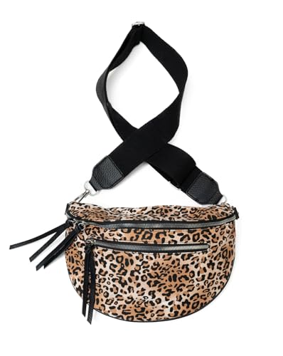 Kandharis Bauchtasche Damen Leopardenmuster Animal-Print Gürteltasche/Crossbody-Bag Reißverschlussfächer, Verstellbarer Schultergurt, ideal für Festival, Reisen & Alltag GT-04 (Leo) von Kandharis