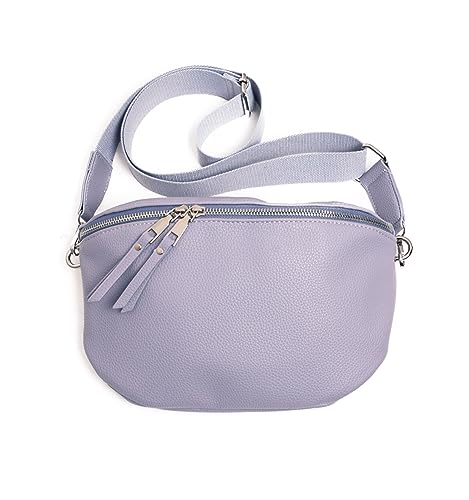 Kandharis Umhängetasche Crossbody Handtasche Gürteltasche für Damen mit breiter Riemen CB-01 7- Flieder von Kandharis