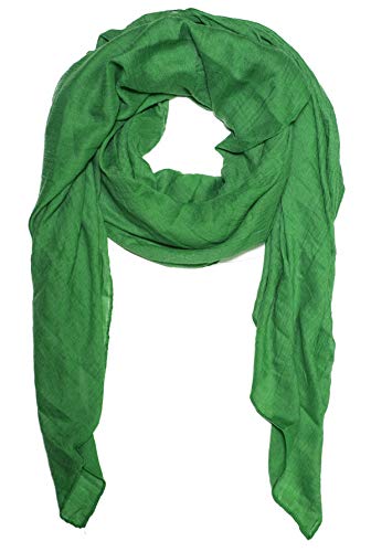 Kandharis leichter Sommerschal weiche Schal Halstuch Tuch für Damen XXL Einfarbig Pastelltöne Baumwolle Viskose WS-72 17- Grün von Kandharis