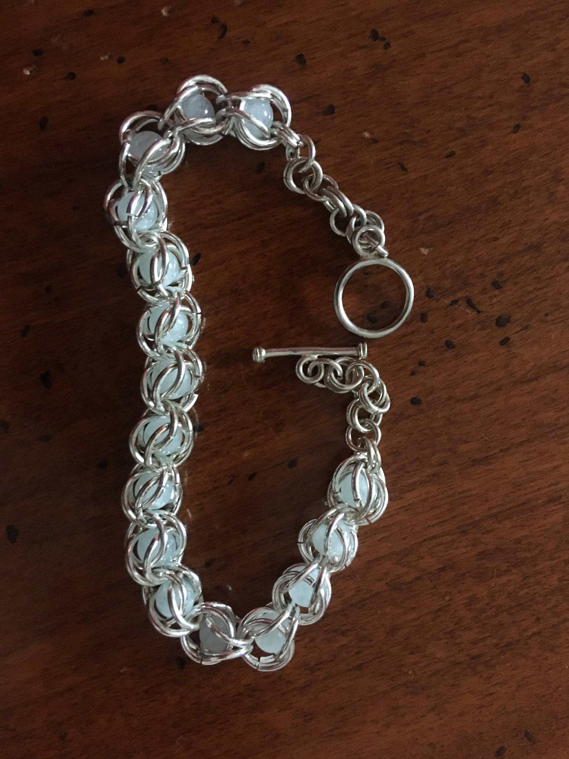 Aquamarin Armband ~ Silber Knebelverschluss Mutter Tochter März Geburtsstein Aquamarin Armband ~ Silber Knebelverschluss Mutter Tochter März Geburtsstein von KandideDesigns