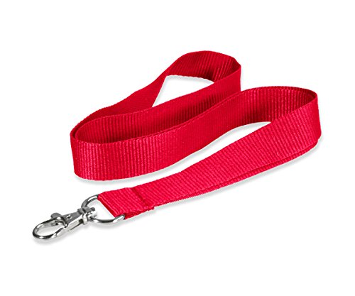 Kandinsky Schlüsselbänder Lanyards unbedruckt, Rot, mit Verschluss, 20 mm Breite (50 Stück) von Kandinsky