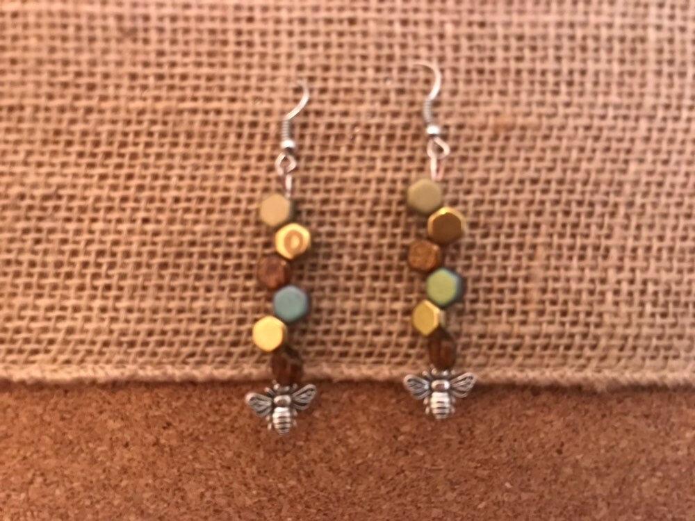 Honig Kamm Baumeln Ohrringe von KandisClassics