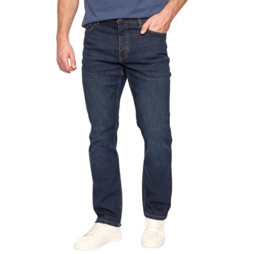 KANDOR Herren Jeans – Regular Fit Stretchjeans für Männer, Straight Denim Hose, Stretch Herrenhosen, Klassische Männerjeans aus 98% Baumwolle (Dark Wash-W32/L30) von Kandor