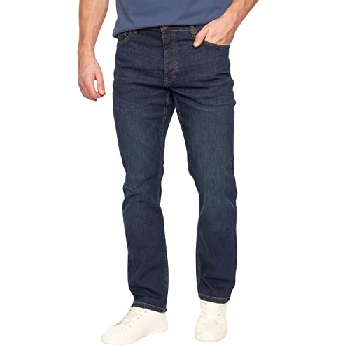 KANDOR Herren Jeans – Regular Fit Stretchjeans für Männer, Straight Denim Hose, Stretch Herrenhosen, Klassische Männerjeans aus 98% Baumwolle (Dark Wash-W3O/L30) von Kandor