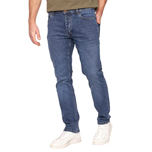 KANDOR Herren Jeans – Regular Fit Stretchjeans für Männer, Straight Denim Hose, Stretch Herrenhosen, Klassische Männerjeans aus 98% Baumwolle (Mid Wash-W3O/L32) von Kandor