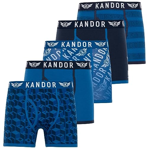 Kandor Baumwoll Boxershorts Herren – 5er Pack, Bunte, Schwarze & Farbige Unterhosen für Männer Set, Dehnbare Herren-Unterwäsche aus weiche Baumwolle, Slipboxer mit Gummibund (XXL,Lingo Pack B) von Kandor