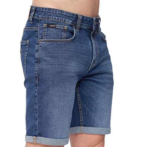 Kandor Kurze Hosen Herren – Jeans Shorts für Männer, Stretch, Sommer Bermuda Kurze Hose, Denim Herren-Shorts mit 5 Taschen(32W,Mid Wash - Timmy) von Kandor