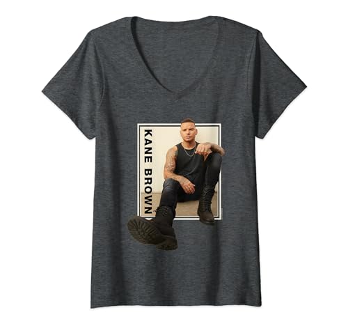 Damen Kane Braun - Kane Braun T-Shirt mit V-Ausschnitt von Kane Brown