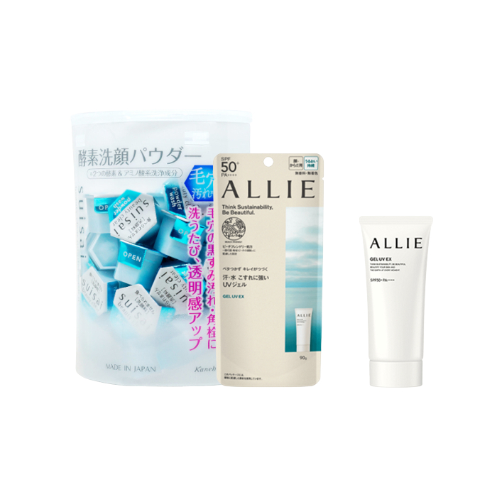 Kanebo - Allie Gel UV EX SPF50+ PA++++ X Suisai Beauty Clear Powder Wash von Kanebo