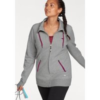 Große Größen: KangaROOS Sweatjacke »Sweatjacke«, grau meliert, Gr.40/42-56/58 von KangaROOS LM