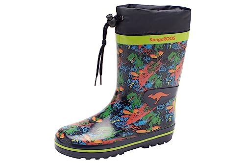 KangaROOS Jungen K-rain Gummistiefel, Dk Navy Comic, 25 EU von KangaROOS