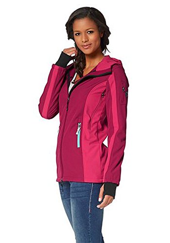 KANGAROOS Damen Long Softshelljacke Kapuze Beere 36 von KangaROOS