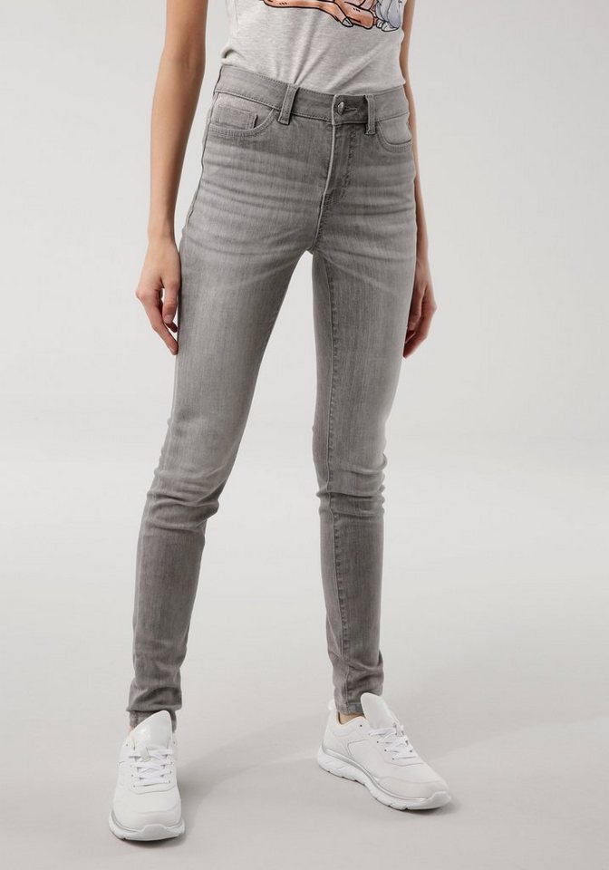KangaROOS 5-Pocket-Jeans SUPER SKINNY HIGH RISE knöchellang, mit Used-Optik, hohe Leibhöhe von KangaROOS
