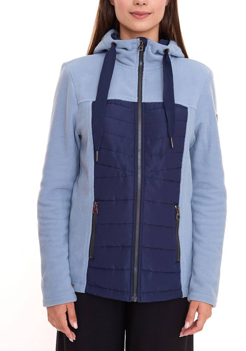 KangaROOS Damen Fleece-Jacke Steppjacke mit Kapuze Übergangs-Jacke 19061321 Blau von KangaROOS