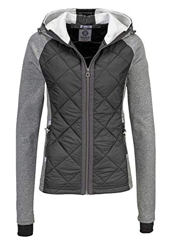 KangaROOS Damen Fleecejacke Jacke Materialmix (Anthrazit, 32/34 (XS)) von KangaROOS