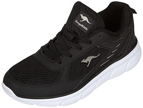 KangaROOS Damen K-CR Pad Sneaker, Jet Black/dk Silver, 39 EU von KangaROOS