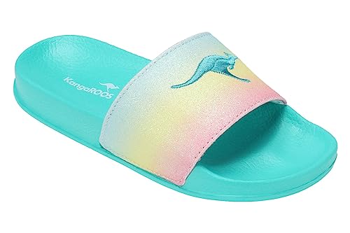 KangaROOS Damen K-Slide Shine Sandale, Ocean/Rainbow, 36 EU von KangaROOS