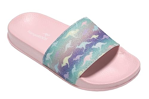 KangaROOS Damen K-Slide Shine Sandale, Rose/Animal, 41 EU von KangaROOS