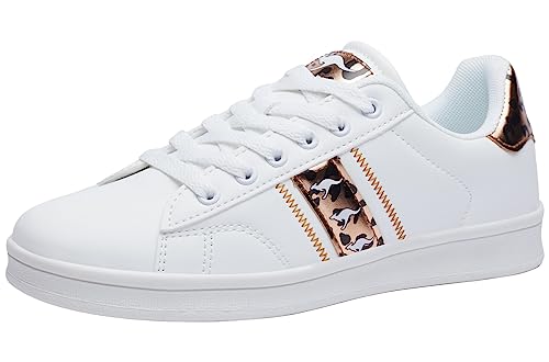 KangaROOS Damen K-Ten Base Sneaker, White/Leo, 36 EU von KangaROOS