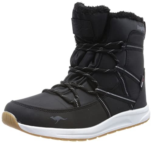 KangaROOS Damen K-WW Leyla RTX Stiefel, Jet Black/dk Silver, 38 EU von KangaROOS