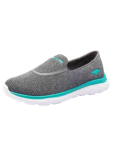 KangaROOS Damen KN-Slip Flacher Slipper, Steel Grey/Turquoise 2106, 36 EU von KangaROOS