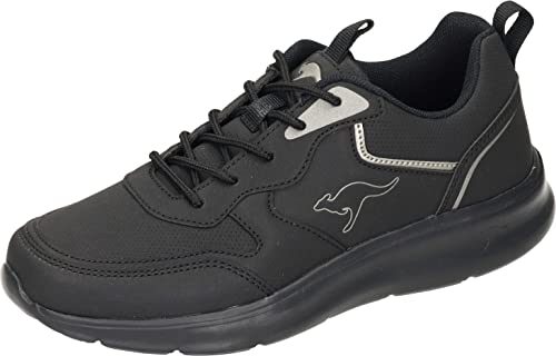 KangaROOS Damen Kj-Easy Sneaker, Jet Black/Mono, 39 EU von KangaROOS