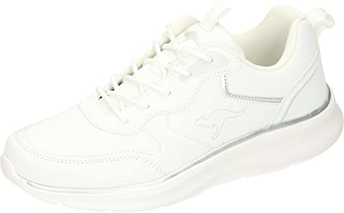 KangaROOS Damen Kj-Easy Sneaker, White/Silver, 36 EU von KangaROOS