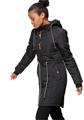 KangaROOS Damen Long Jacke gefüttert (as3, numeric, numeric_38, regular, regular, Schwarz) von KangaROOS