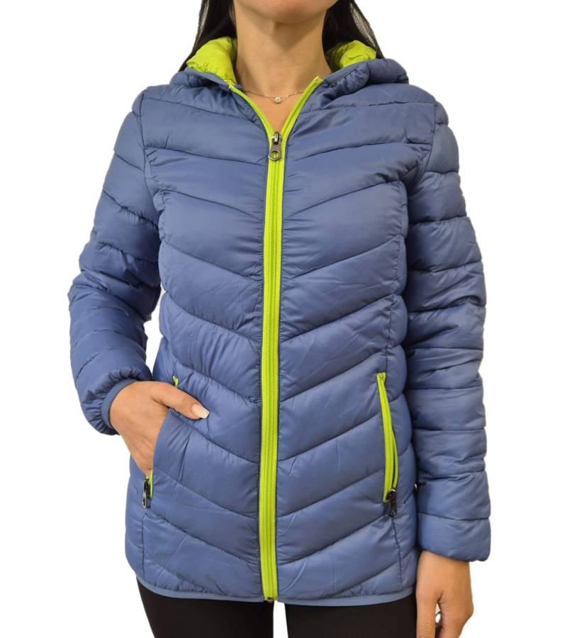 KangaROOS Damen Stepp-Jacke Übergangs-Weste mit Kapuze Frühlings-Jacke 95573058 Blau von KangaROOS